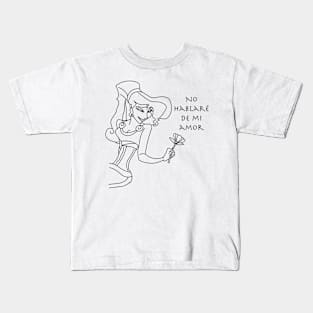 No hablaré de mi amor (black outline) Kids T-Shirt